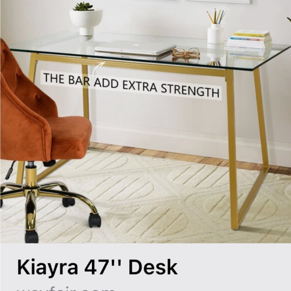 Large modern glass desk